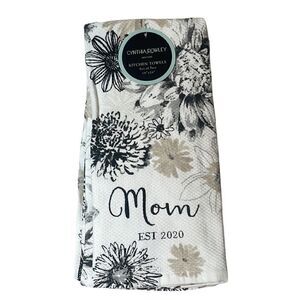 Cynthia Rowley Mom Established 2020 Kitchen Towels. Set of Two.